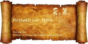 Rothmüller Máté névjegykártya