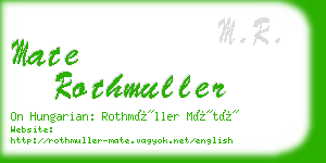 mate rothmuller business card